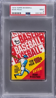 1970 Topps Baseball Unopened 10-Cent Wax Pack – PSA MINT 9